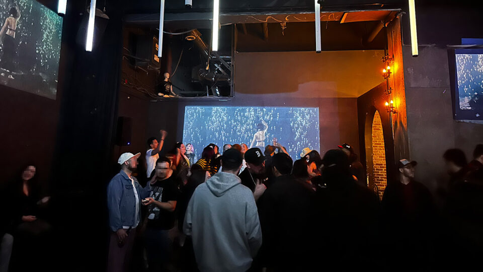 Main dance floor and crowd inside Oddfellows Las Vegas