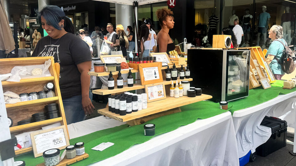 Handmade skincare, soaps, jewelry, and artisan products for sale at the Downtown Summerlin Farmers Market