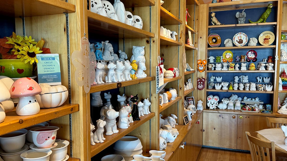 Home Decor and other clay objects to paint at Color Me Mine