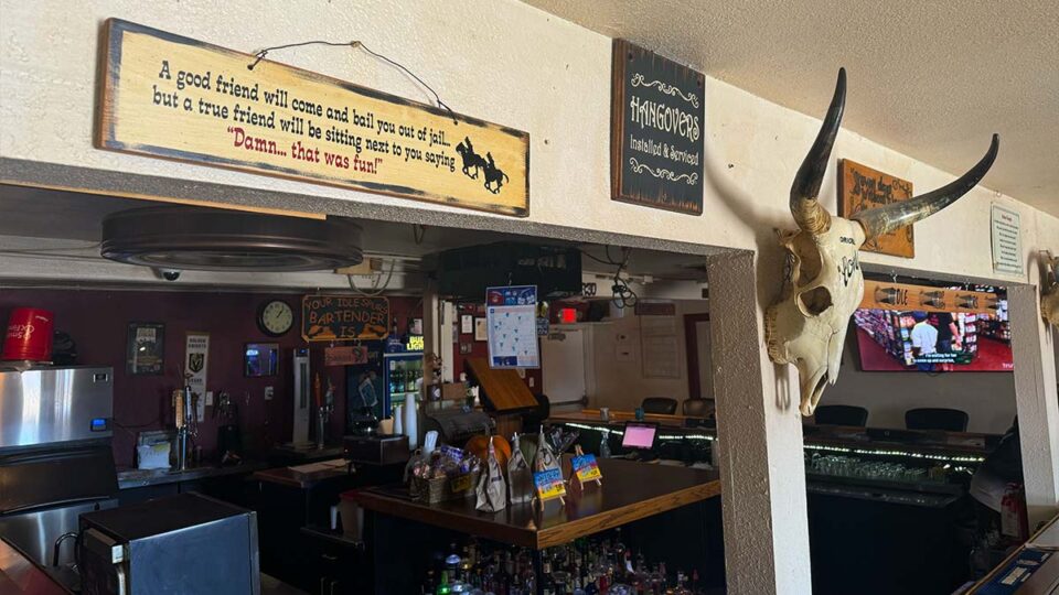 Inside the bar idle spurs taven