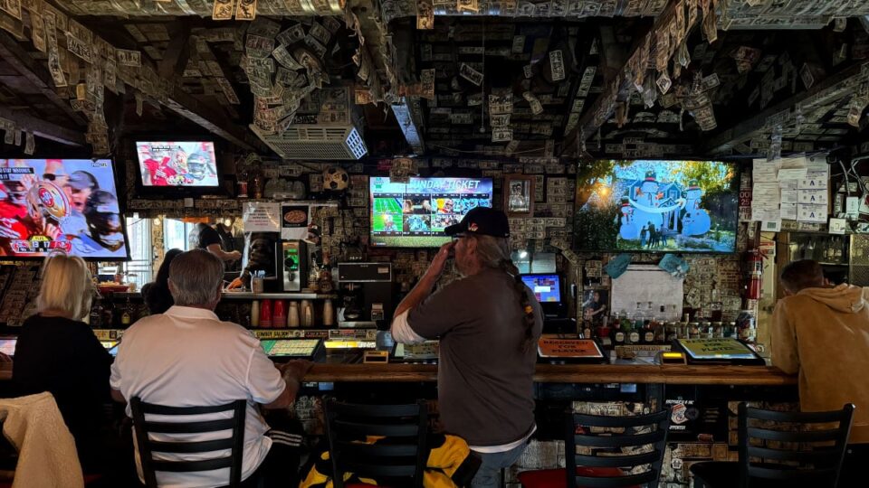 The bar at Mountain Springs Saloon