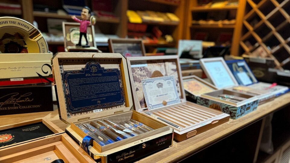 Cigar variety inside the humidor at La Casa Cigars