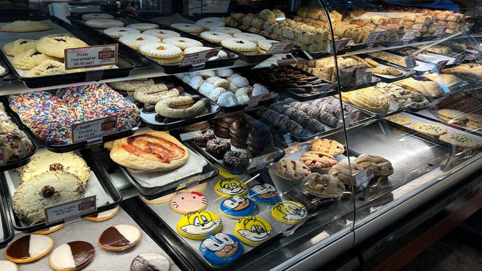 Fresh cookies and pastries at the window