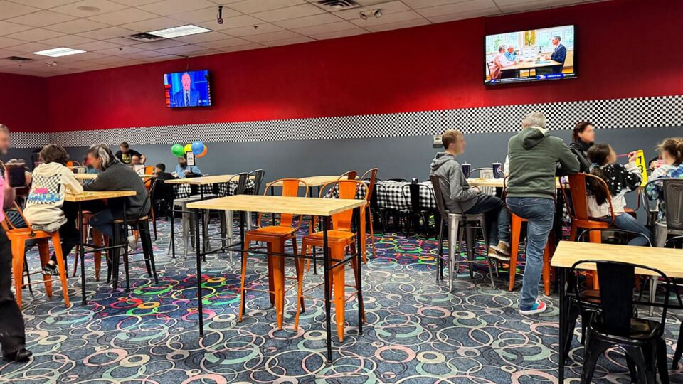 Indoor Dining Area and Birthday Area at the Las Vegas Mini GP