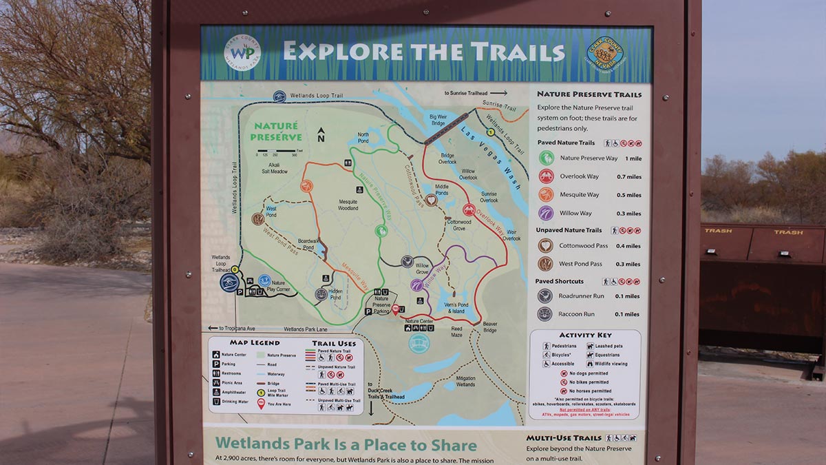 Wetlands Park Directional Map