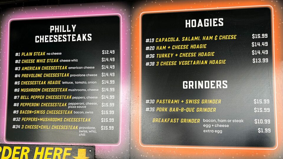 POP’S Philly Steaks Menu