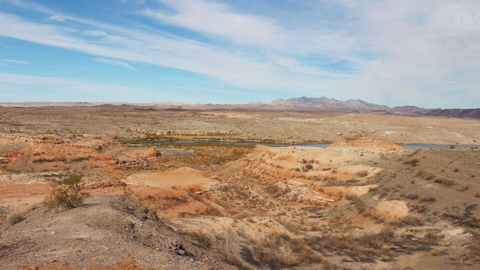 Desert trail overlooking Lake Mead near Boulder City