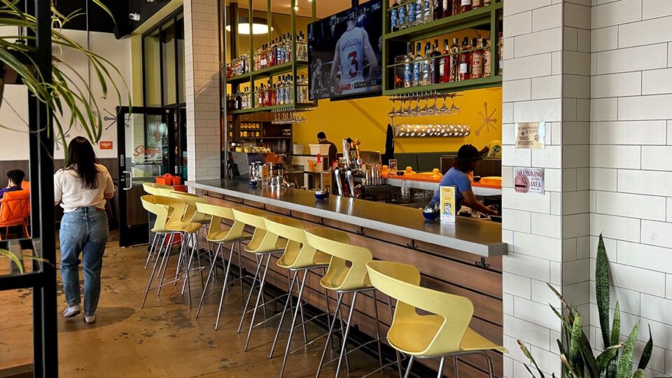 Bar Seating from the Outdoor Patio at Snooze