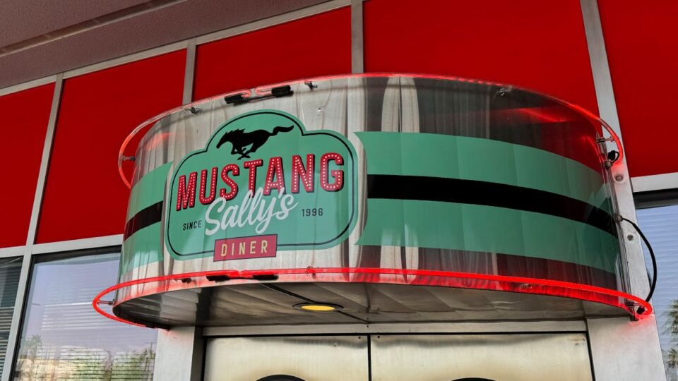 Front door to Mustang Sally's Diner