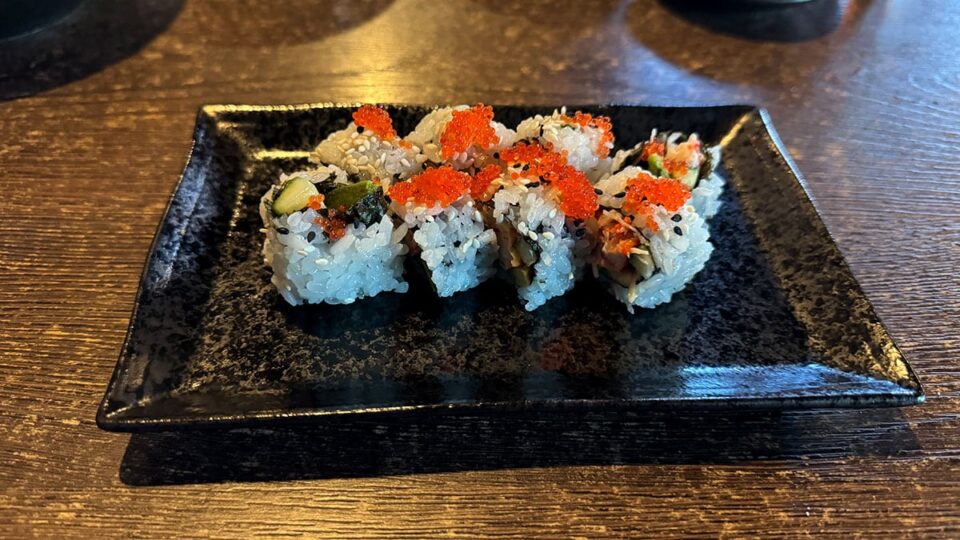 Inside out California Roll with fish eggs