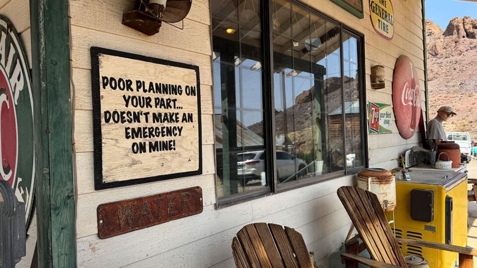 Novelty Sign at the General Store in Nelson Ghost Town