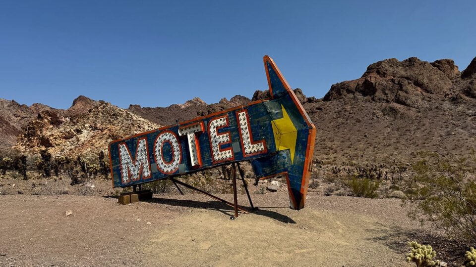 Old Motel Sign at Nelson Desert