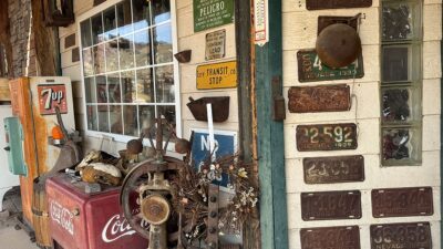 Old Rusted license plates at Nelson