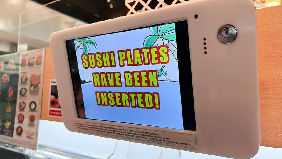 message after inserting sushi plates