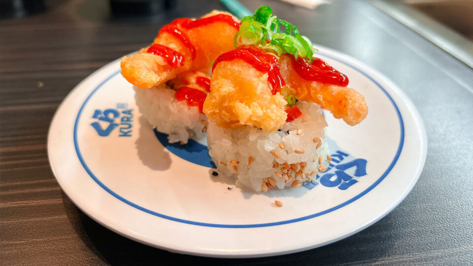 spicy popcorn shrimp roll