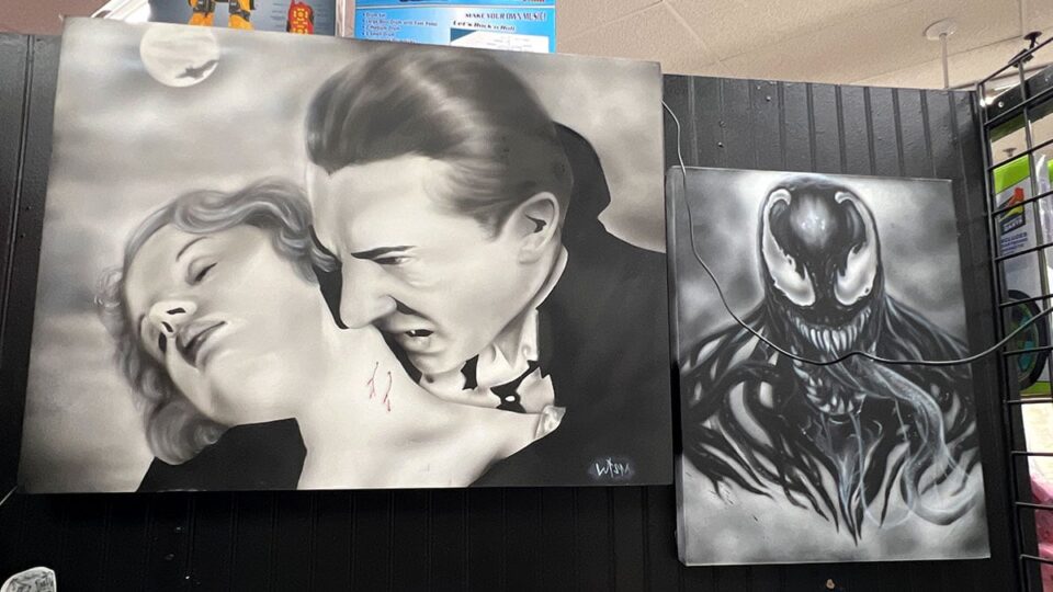 Bela Lugosi Dracula and Venom Airbrush Artwork