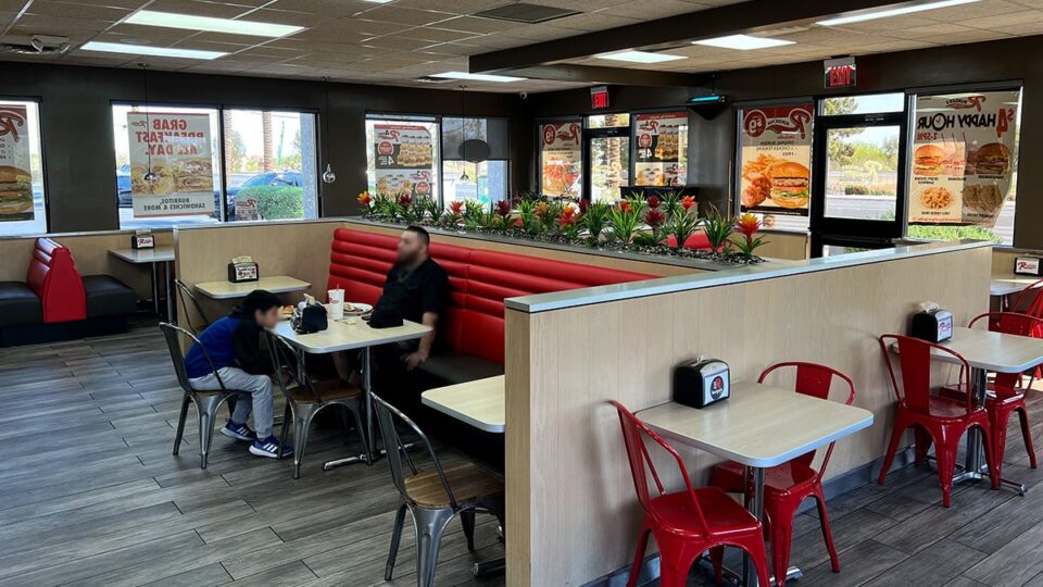 R Burgers Dining Area