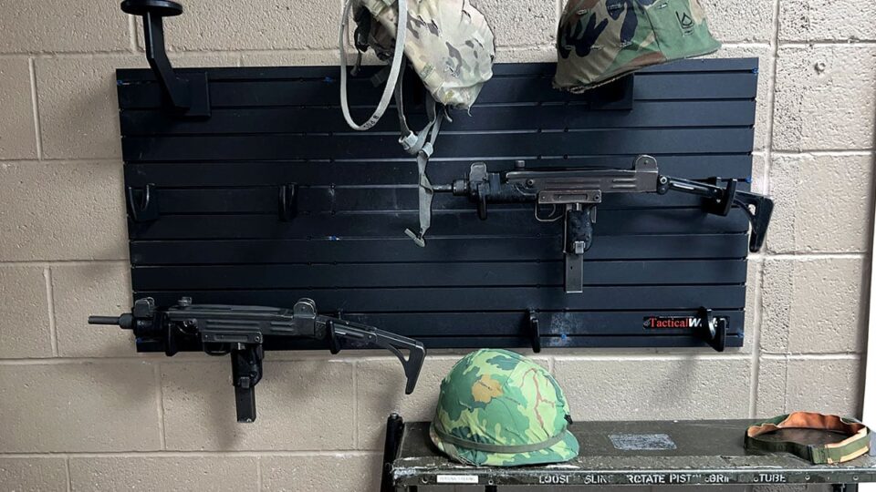 Military Helmets and MP7 Gun Props
