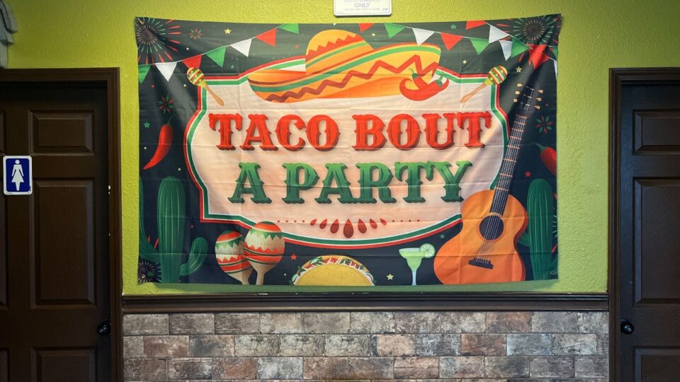 Taco Banner at Tacos Los Toritos
