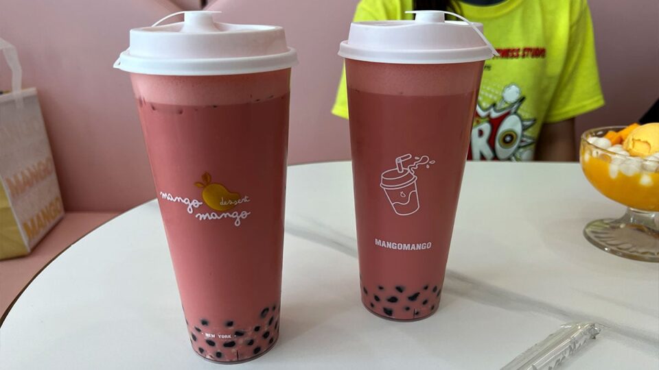 Blush Rose Bubble Milk Tea from Mango Mango Dessert