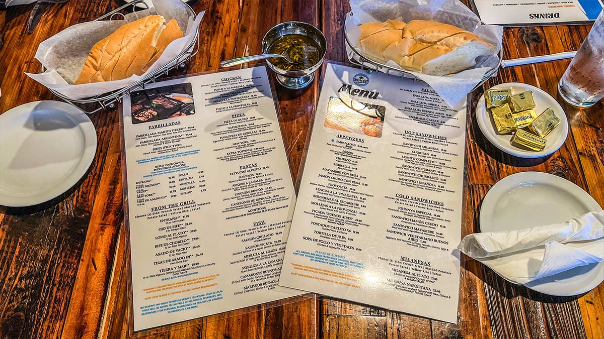 Rincón de Buenos Aires Menu