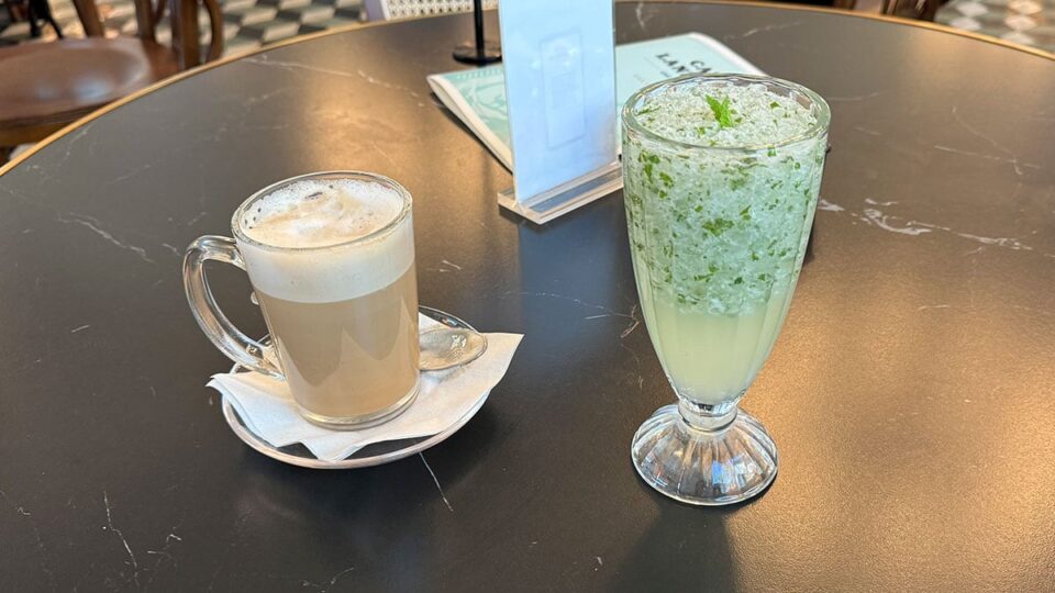 Vanilla Latte and Lime Mint Granita