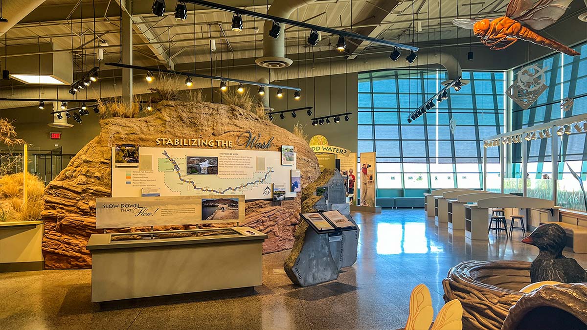 inside nature center wetlands park