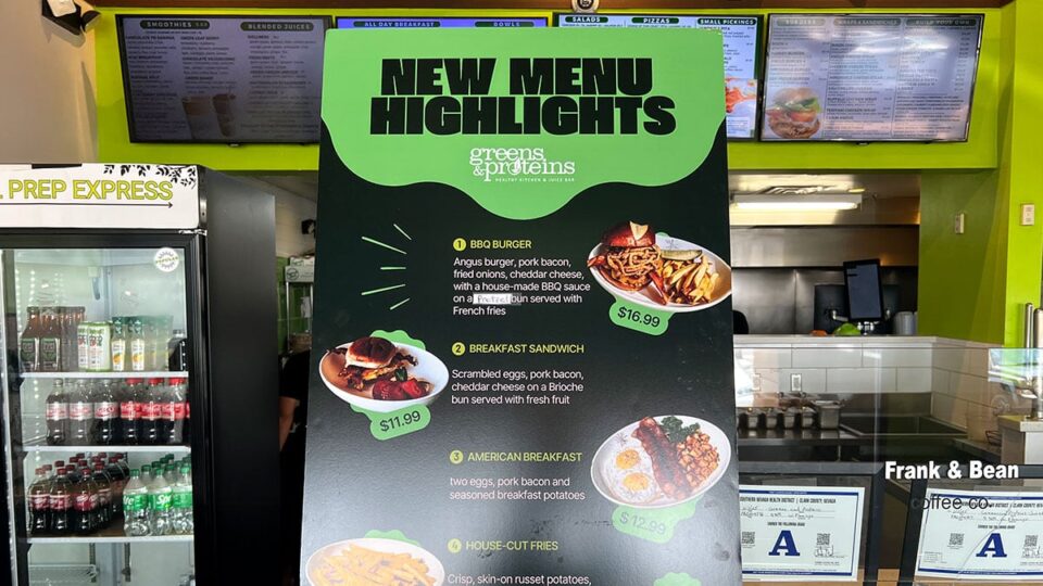 Greens and Protein Menu Highlights