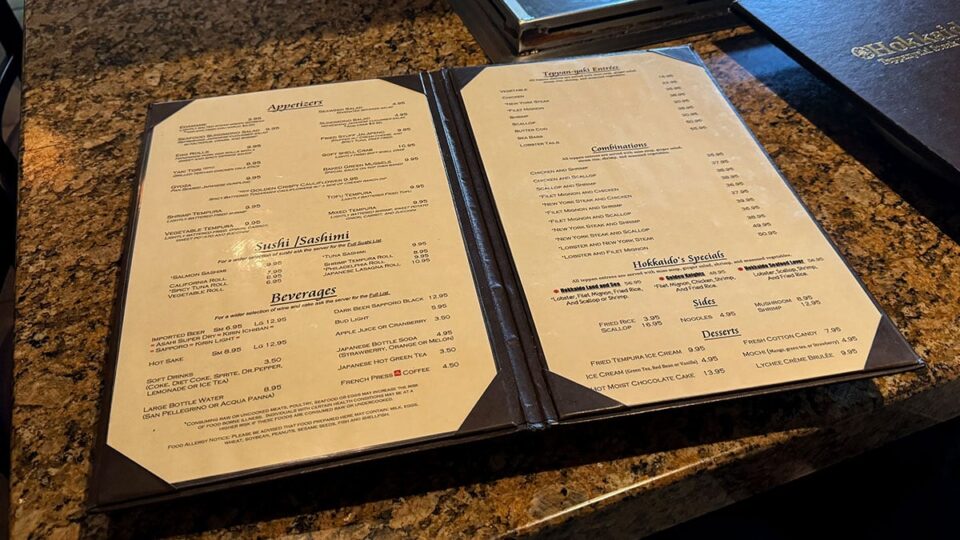 Hokkaido Teppanyaki Hibachi Steakhouse Menu