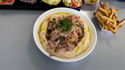 Hummus plate with Shawarma Tikva's Grill