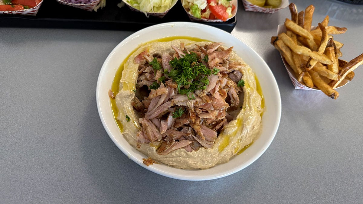 Hummus plate with Shawarma Tikva's Grill