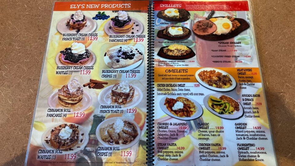 Menu at Ely's Restaurant Breakfast and Burgers