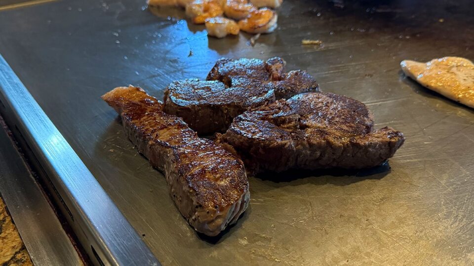 New York Strip Steak and Fillet Mignon ready to serve