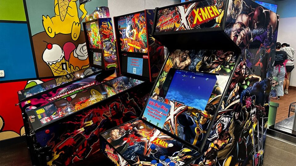 Arcade Machines at Mario Kart at TK’s Boba and Creamery