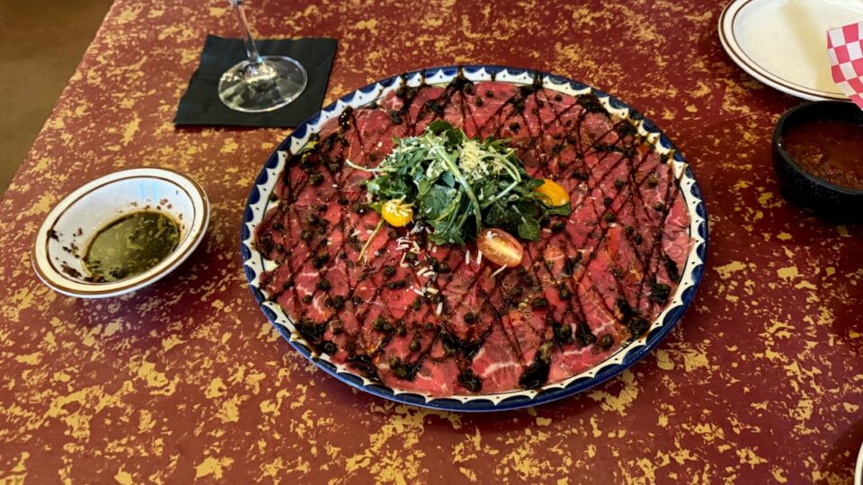 Beef Carpaccio at Il Toro E La Capra