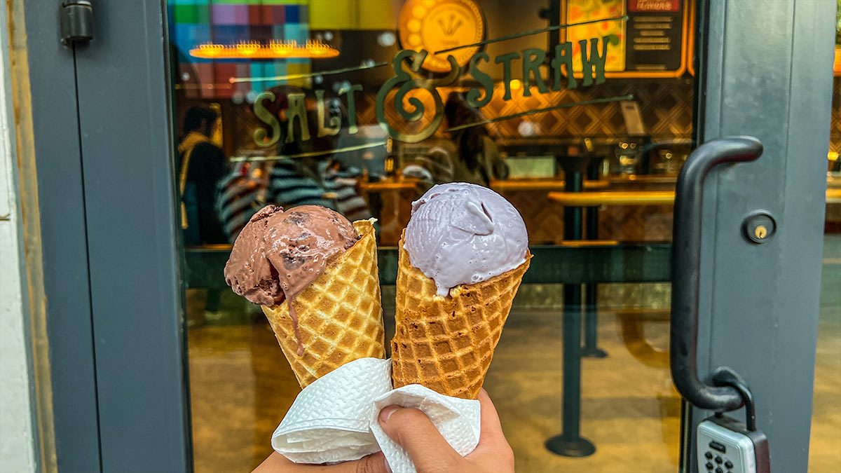 Chocolate Gooey Brownie and Honey Lavender Ice Cream
