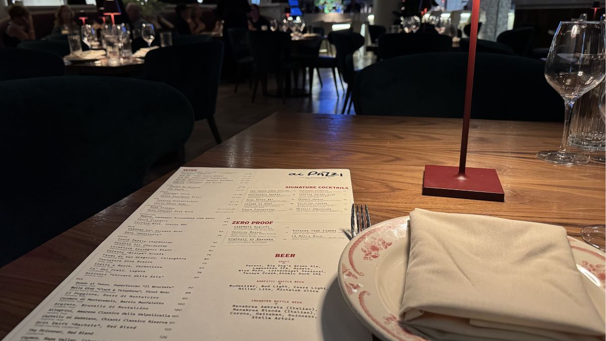 Ai Pazzi drink menu featuring handcrafted cocktails, wine, beer, and specialty beverages at Rampart Casino.