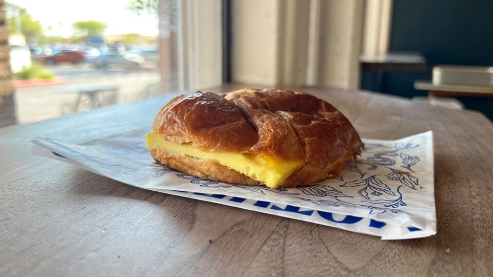 Croissant Bacon Egg Sandwich From Mothership Coffee