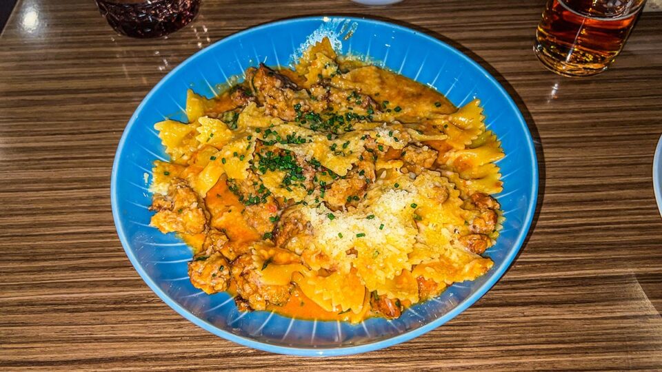 Farfalle alla Vodka served during our visit to AMARI Italian Kitchen