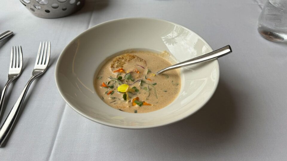 Lobster Bisque - Petit Lobster Salad and Orange