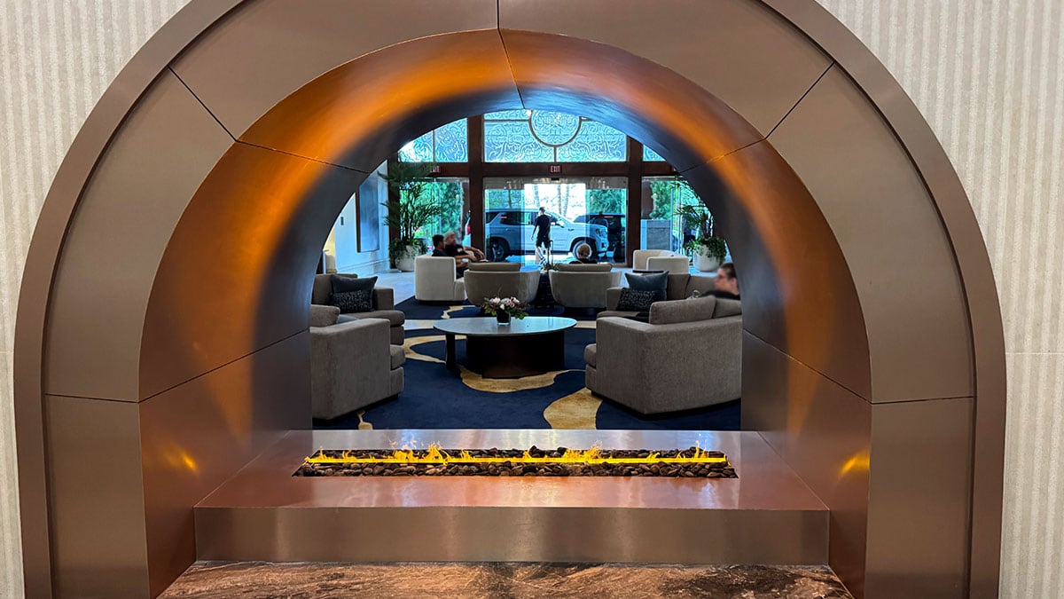 Beautiful Fireplace at the JW Marriott Lobby