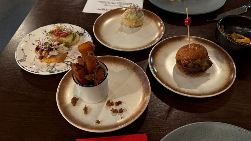 a spread of uniquely crafted tapas at a Different Beast