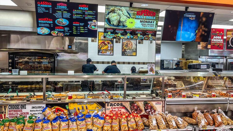 prepared Mexican food counter inside Superior Grocers Las Vegas