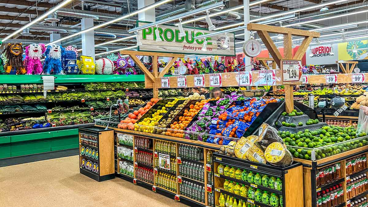 produce and pinatas at superior grocers