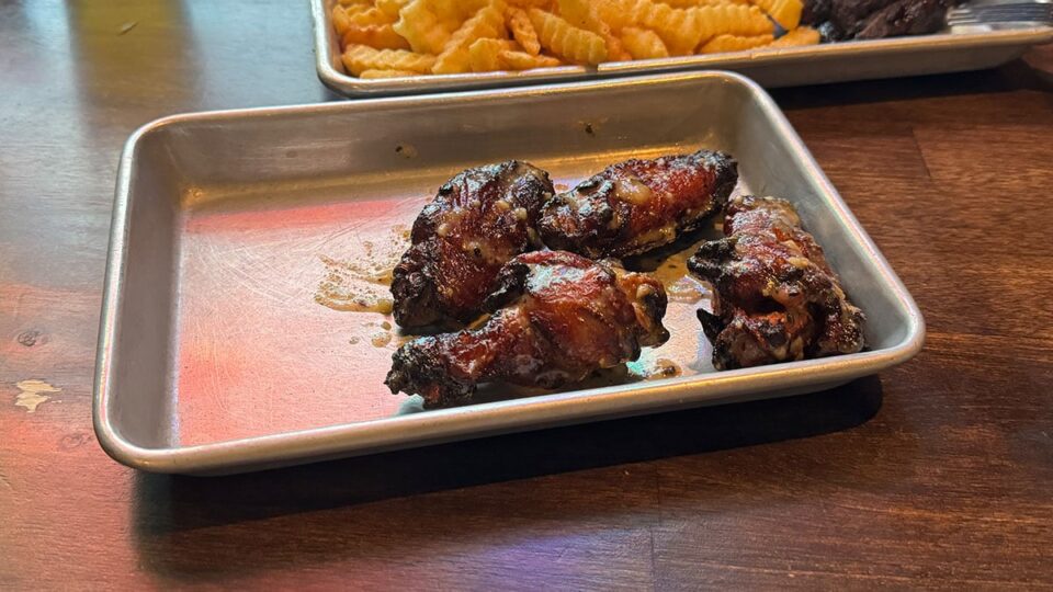 Smoked wings with Garlic Parmesan rub at Fox Smokehouse BBQ.