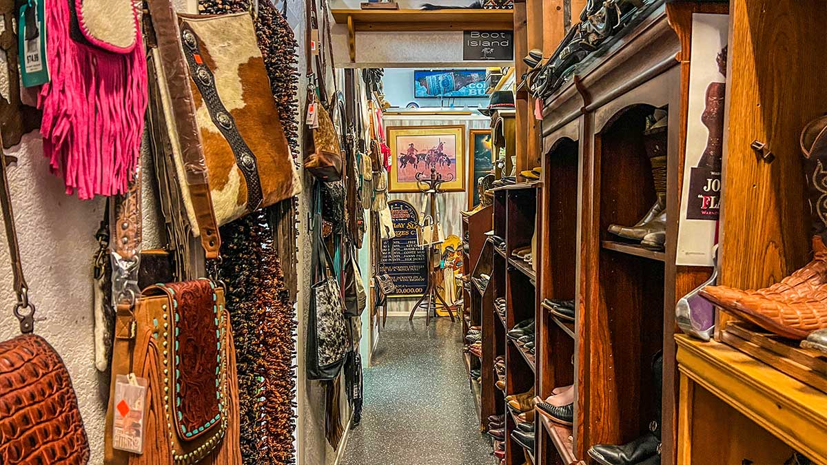 boots and cowboy bags shermans