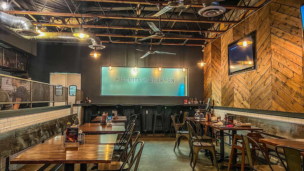Biscuits and Bourbon seating area