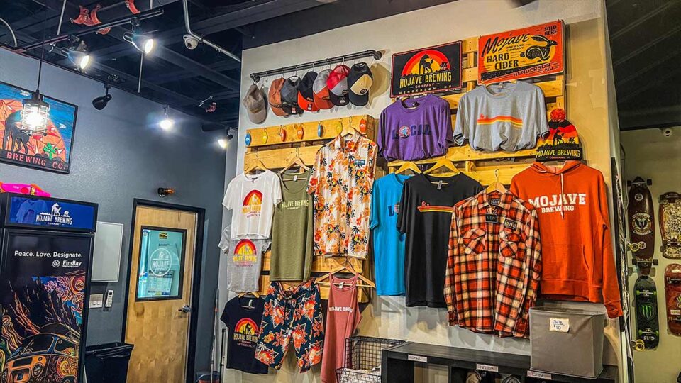 Mojave Brewing Company merch display