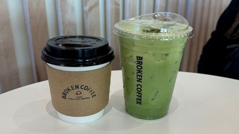 Iced matcha and vanilla latte served at Broken Coffee, a local coffee shop in Las Vegas.