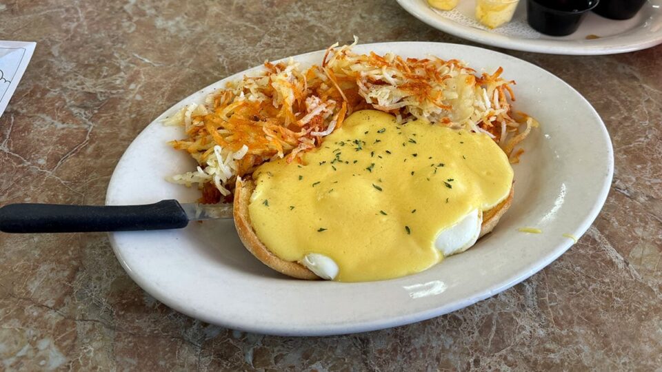 Eggs Benedict breakfast at Omelet House Summerlin